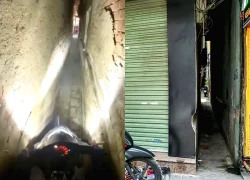 "Nghẹt thở" xem clip xe ôm công nghệ đi trong ngõ hẹp chỉ vừa 1 xe máy ở Hà Nội