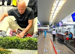 Thực hư 'ông Tây' ngồi nhặt rau muống giữa sân bay Nội Bài