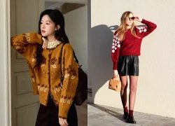 Áo len, cardigan mặc đẹp nhất với chân váy và quần jeans mùa lạnh