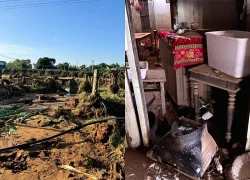 Nhà cửa tan hoang, vườn thanh long mất trắng sau lũ dữ ở Lâm Đồng