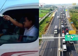 Tài xế cầm dao thò ra cửa xe trên cao tốc bị phạt 6,5 triệu đồng
