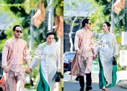 Tăng Thanh Hà nắm chặt tay Louis Nguyễn lộ diện tại đám cưới em gái, visual đỉnh như bìa tạp chí