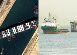 Ụ nổi khổng lồ Green Dock 3 được kéo an toàn qua Kênh đào Suez