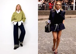 Áo len cổ chữ V, mặc từ văn phòng đến đường phố đều đẹp