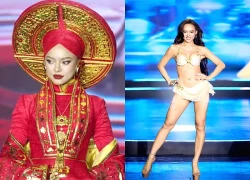 Mai Ngô dùng chiêu khi diễn áo tắm ở bán kết Miss Charm