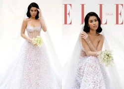 Fashionista Tiên Nguyễn mặc váy cưới Việt trên tạp chí thời trang Ý