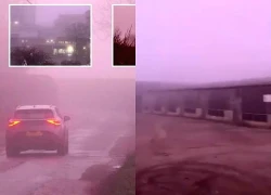 Hiện tượng lạ: Sương mù màu hồng khiến người dân kinh ngạc