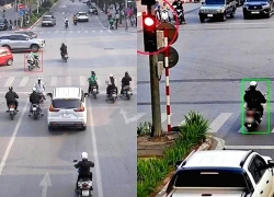 Camera AI phát hiện 123 xe máy vượt đèn đỏ tại một ngã tư ở Hà Nội