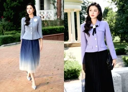 Chân váy xếp ly phối áo nào cũng đẹp