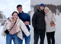 Duy Mạnh đưa ái nữ cựu chủ tịch CLB Sài Gòn đi ngắm tuyết, tung bộ ảnh cực tình, visual ai cũng đỉnh