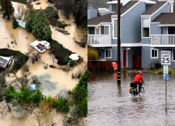 Mưa lũ đe dọa California khi 'dòng sông khí quyển' tăng cường