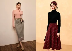 Vừa đẹp vừa ấm khi diện chân váy dạ đi làm, đi chơi