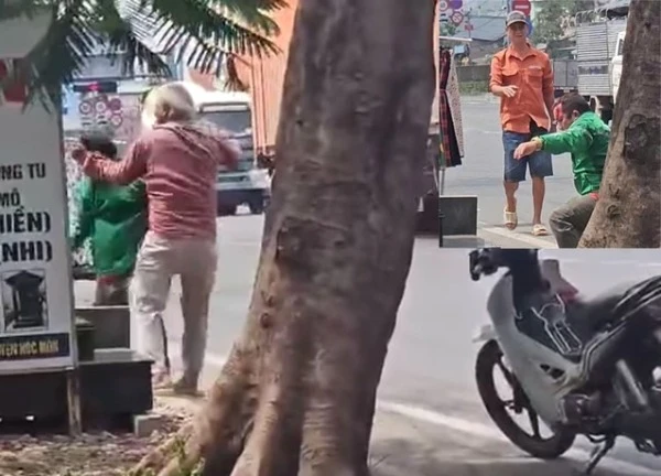 Xử lý 2 tài xế xe ôm đánh nhau loạn xạ trên đường ở Hóc Môn
