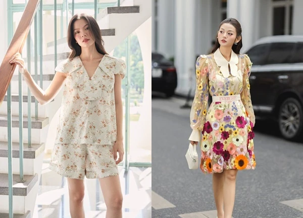Họa tiết hoa lá trong tủ đồ mùa hè