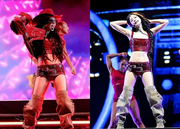 Jennie khoe eo thon, diện quần siêu ngắn gợi cảm trên sân khấu Coachella