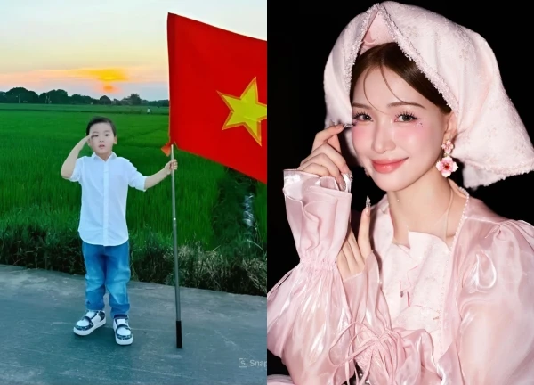 Con trai Hòa Minzy vẫy cờ Tổ quốc chiếm sóng MXH, mẹ ruột nói câu thuyết phục