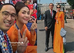 1 chi tiết đặc biệt trong bức ảnh của Hà Tăng và chồng doanh nhân khi xem diễu binh, diễu hành 30/4 gây sốt