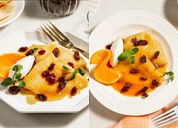 Đổi vị kỳ nghỉ với crepe cam vàng và nho khô béo ngon lạ miệng