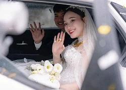 Ảnh nét căng đám cưới Hồ Văn Cường: Chú rể diện vest bảnh bao, cô dâu visual đỉnh chóp vàng đeo trĩu cổ nặng tay