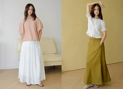 Đi làm đi chơi đều đẹp với cặp đôi áo và chân váy dài
