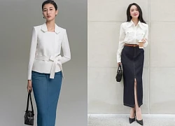 Kiểu áo hợp mặc cùng chân váy dáng dài