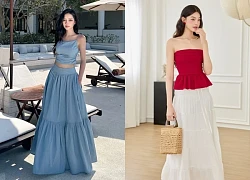 Chân váy maxi sành điệu, diện đi làm đi chơi đều đẹp
