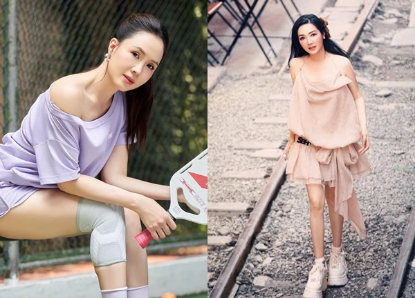 Hồng Diễm mặc đồ trễ nải khi chơi thể thao, Giáng My tuổi 54 vẫn trẻ trung