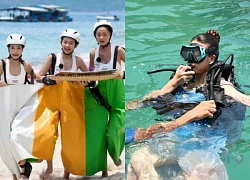Thí sinh HHHV VN 'bị ép' đeo trì đè xuống biển, fan tức rèn luyện hay hành xác?