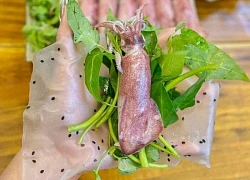 Vì sao món mực hấp cuốn rau muống bánh tráng gây sốt mạng?