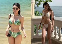Vợ Văn Lâm, bạn gái Mạnh Dũng khoe sắc vóc trong loạt hình bikini