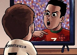 Kvaratskhelia đăng hình Ronaldo sau khi cùng PSG vô địch Champions League