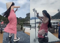 Vợ Quang Hải bị nói bất lịch sự vì đi giày lên bàn ăn để chụp ảnh cho nhà chồng