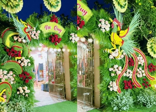 Độc lạ cổng cưới "hàng khủng" ở miền Tây gây sốt MXH: Nhìn tưởng tốn hàng trăm triệu, hóa ra cực rẻ