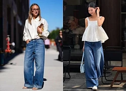 Giày cao gót và kiểu giày mùa hè phù hợp với quần jeans xanh