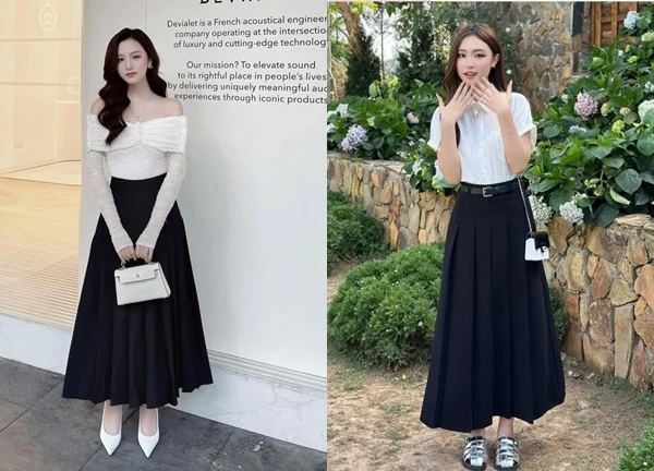 Chân váy dài xếp ly, lựa chọn hoàn hảo cho cô nàng thanh lịch