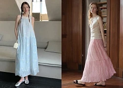 Váy dài và giày bệt, cặp đôi 'vạn năng' khuynh đảo đường phố ngày hè