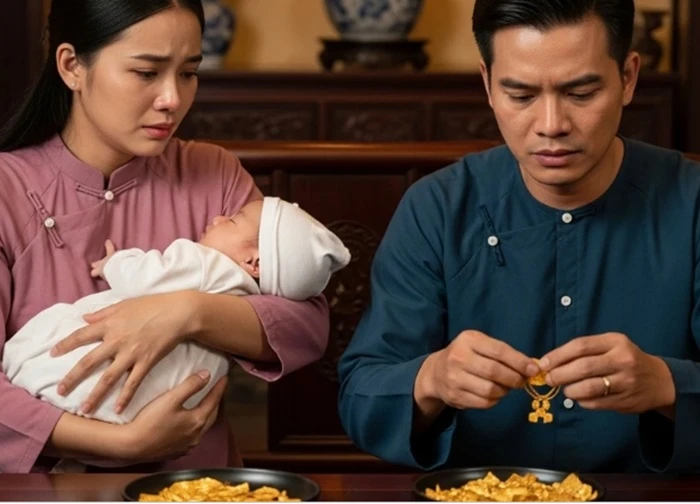 Vợ về quê ngoại ở cữ, chồng gửi vàng cưới cho mẹ giữ, vợ phát hiện liền nổi giận đòi chia tài sản