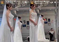 Đình Tú và vợ hot girl đi thử váy cưới, visual cô dâu xinh bất bại!