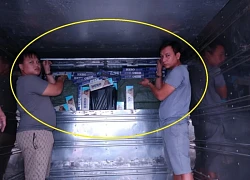 Lắp vách ngăn trong thùng xe tải để vận chuyển gần 10 ngàn gói thuốc lá lậu
