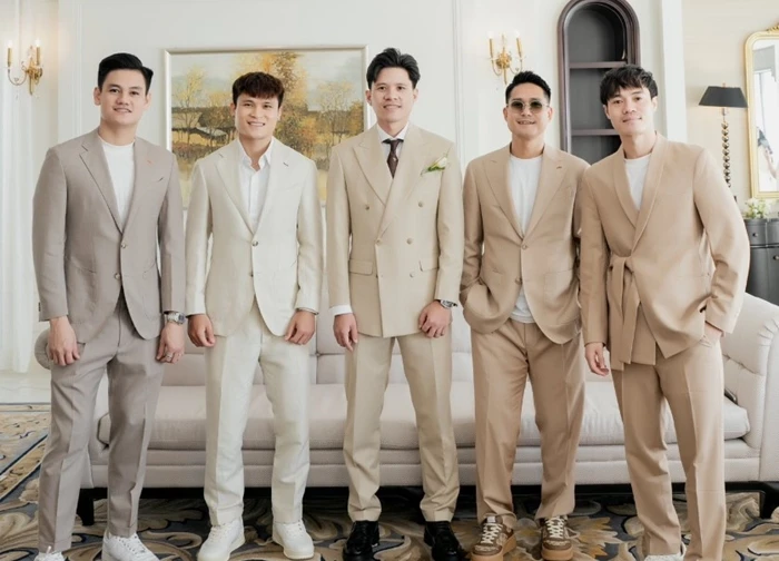 Sốc visual dàn phù rể giá hơn 30 tỷ trong đám cưới xa hoa của trung vệ ĐT Việt Nam và mẹ đơn thân