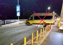 Tài xế xe khách quay đầu xe trên cầu Thăng Long bị xử phạt