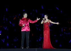 Võ Hạ Trâm và Đông Hùng hát trước 1 vạn khán giả, Đỗ Mỹ Linh cổ vũ dưới khán đài