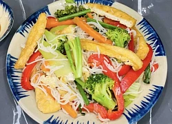 Bún xào rau củ chay thanh đạm, dễ làm