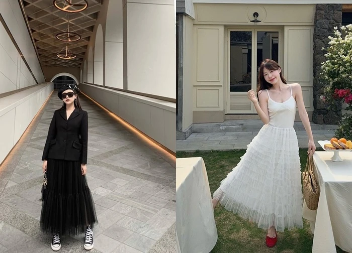 Phong cách nàng thơ với váy tuyn