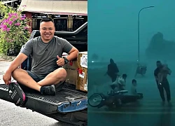 Tài xế ô tô bán tải dùng xe che chắn cho 5 trẻ và 1 phụ nữ tránh cơn dông
