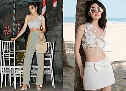 Khoe trọn lưng thon với áo crop top lệch vai