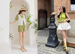 Sắc xanh lá chiếm trọn tủ đồ ngày hè