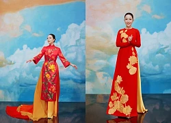 'Chim công làng múa' Linh Nga rạng rỡ trong thiết kế áo dài của Thủy Nguyễn