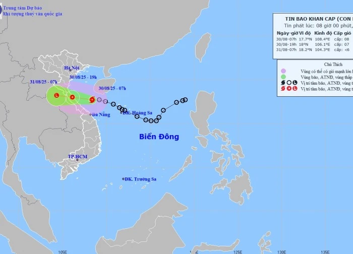 Tin mới nhất về bão số 6: Cách Hà Tĩnh - Bắc Quảng Trị khoảng 210km, giật cấp 10