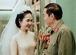 Vợ chồng nghệ sĩ Lan Hương, Đỗ Kỷ 'gây sốt' khi tái hiện ảnh cưới xưa